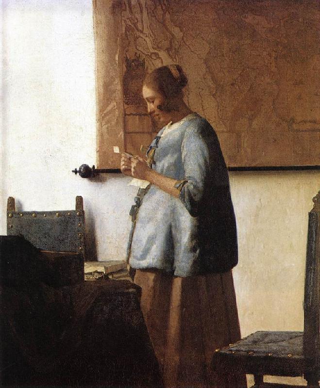 Jan Vermeer Woman in Blue Reading a Letter